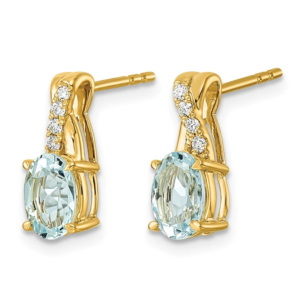10K Yellow Gold Amethyst & Lab Grown Diamond VS/SI+ G+ February Birthstone Complete Earrings – Elegant Jewelry Gift for Birthday, Anniversary, Engagement, Wedding