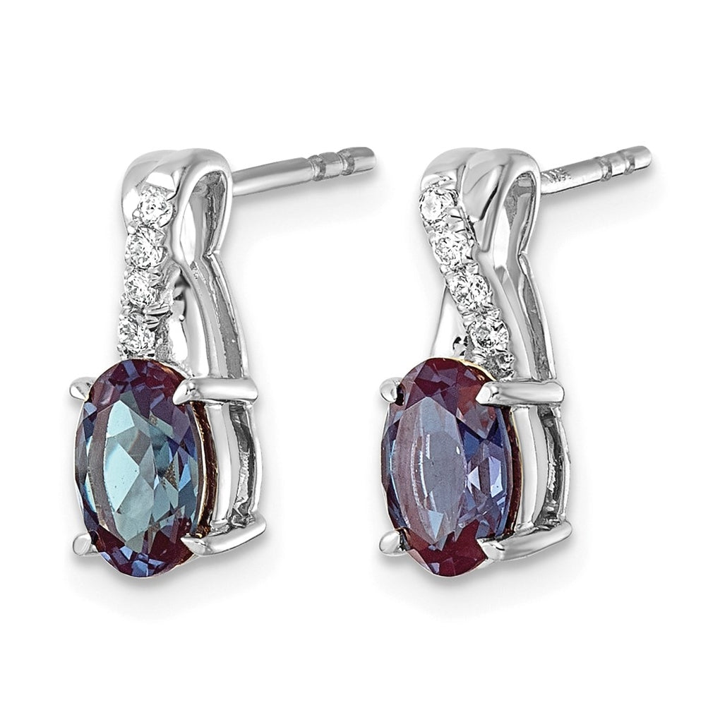 14k White Gold Amethyst & Lab Grown Diamond VS/SI+ G+ February Birthstone Complete Earrings – Elegant Jewelry Gift for Birthday, Anniversary, Engagement, Wedding