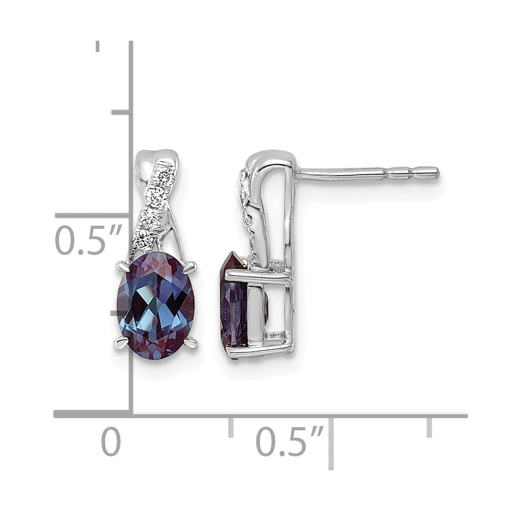 14k White Gold Amethyst & Lab Grown Diamond VS/SI+ G+ February Birthstone Complete Earrings – Elegant Jewelry Gift for Birthday, Anniversary, Engagement, Wedding