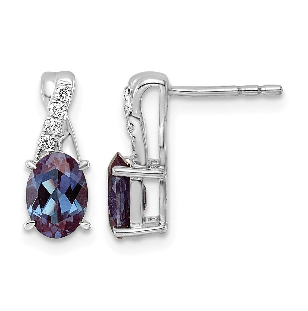 14k White Gold Amethyst & Lab Grown Diamond VS/SI+ G+ February Birthstone Complete Earrings – Elegant Jewelry Gift for Birthday, Anniversary, Engagement, Wedding