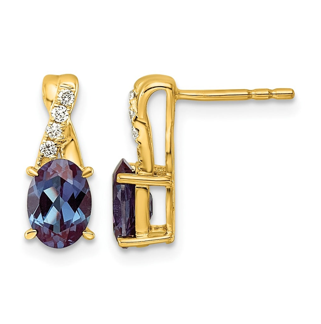 14k White Gold Amethyst & Lab Grown Diamond VS/SI+ G+ February Birthstone Complete Earrings – Elegant Jewelry Gift for Birthday, Anniversary, Engagement, Wedding
