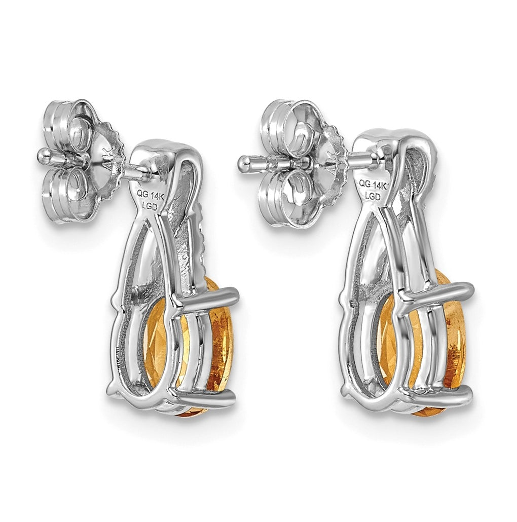 14k White Gold Amethyst & Lab Grown Diamond VS/SI+ G+ February Birthstone Complete Earrings – Elegant Jewelry Gift for Birthday, Anniversary, Engagement, Wedding