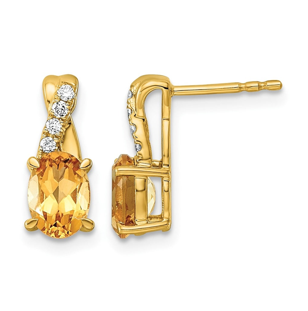 10K Yellow Gold Amethyst & Lab Grown Diamond VS/SI+ G+ February Birthstone Complete Earrings – Elegant Jewelry Gift for Birthday, Anniversary, Engagement, Wedding