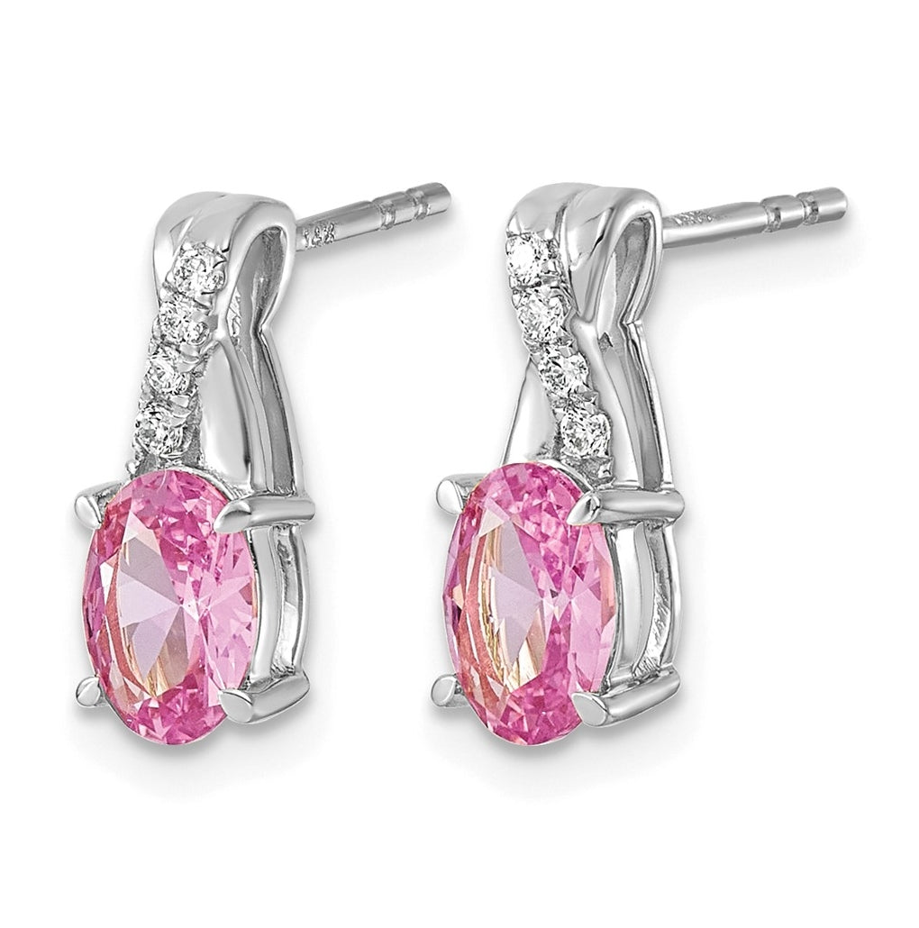14k White Gold Amethyst & Lab Grown Diamond VS/SI+ G+ February Birthstone Complete Earrings – Elegant Jewelry Gift for Birthday, Anniversary, Engagement, Wedding