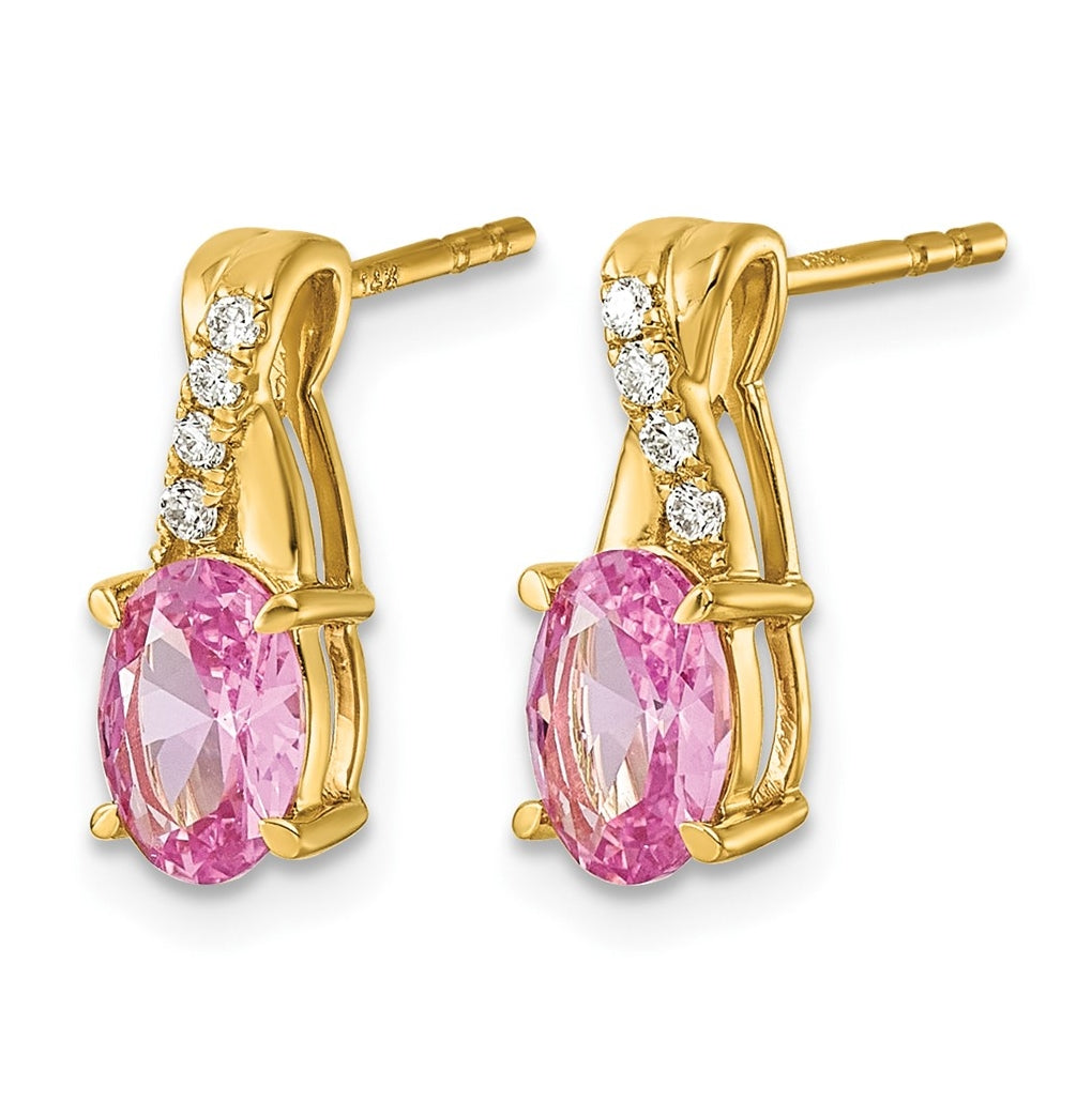 10K Yellow Gold Amethyst & Lab Grown Diamond VS/SI+ G+ February Birthstone Complete Earrings – Elegant Jewelry Gift for Birthday, Anniversary, Engagement, Wedding