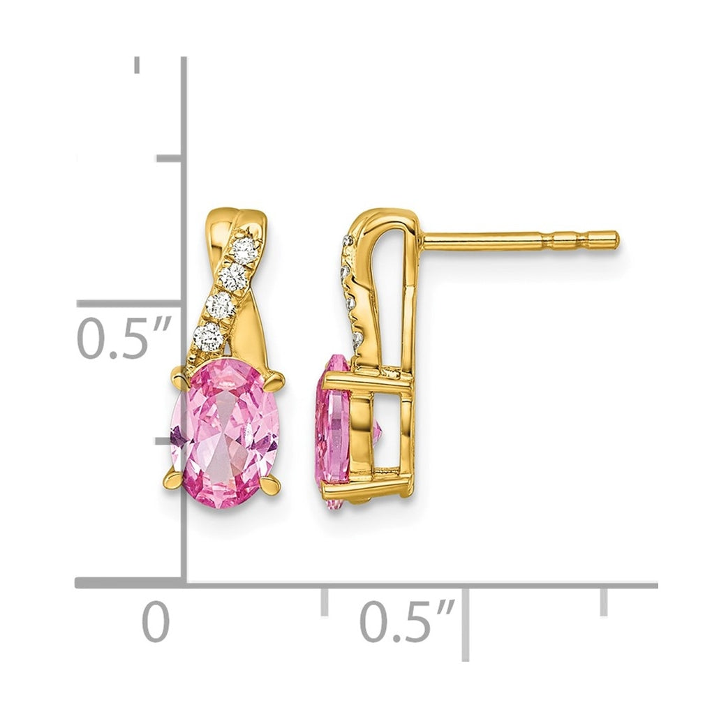 10K Yellow Gold Amethyst & Lab Grown Diamond VS/SI+ G+ February Birthstone Complete Earrings – Elegant Jewelry Gift for Birthday, Anniversary, Engagement, Wedding