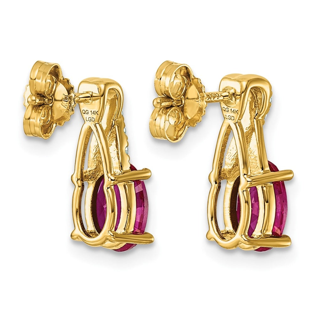 10K Yellow Gold Amethyst & Lab Grown Diamond VS/SI+ G+ February Birthstone Complete Earrings – Elegant Jewelry Gift for Birthday, Anniversary, Engagement, Wedding