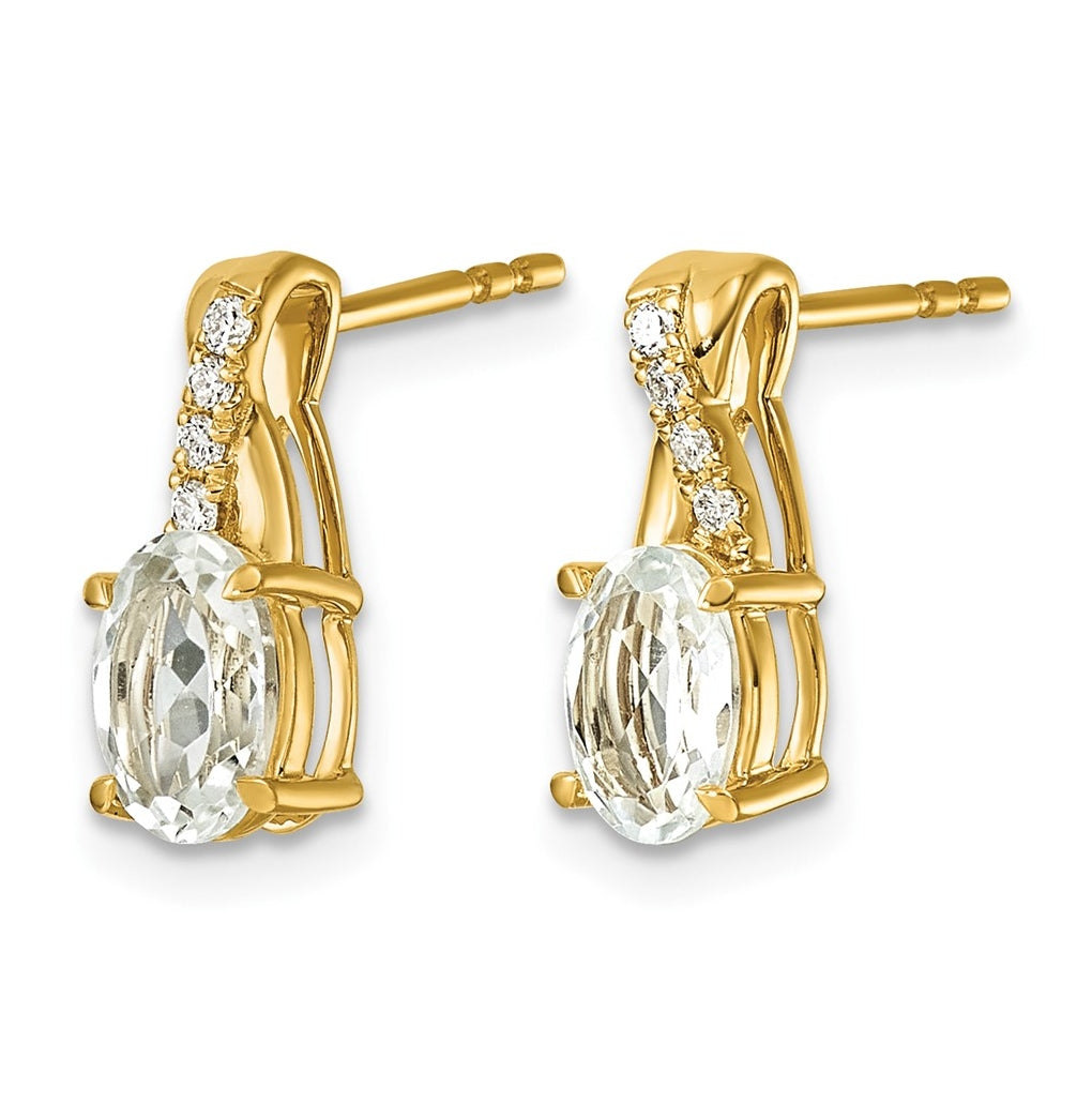 10K Yellow Gold Amethyst & Lab Grown Diamond VS/SI+ G+ February Birthstone Complete Earrings – Elegant Jewelry Gift for Birthday, Anniversary, Engagement, Wedding
