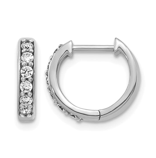 10K White Gold 1/4ct Lab Grown Diamond VS/SI+ G+ Complete Hinged Hoop Earrings – Elegant Jewelry Gift for Birthday, Anniversary, Engagement, Wedding