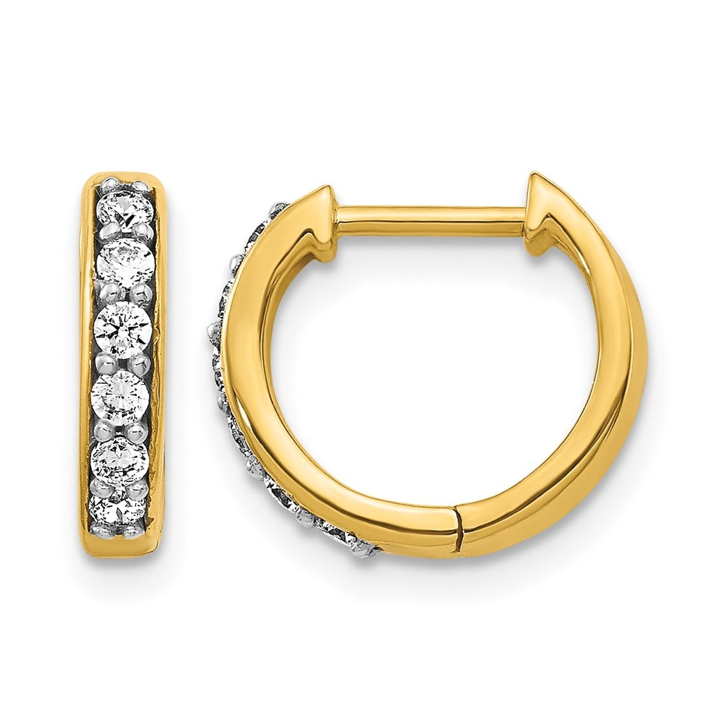 10K White Gold 1/4ct Lab Grown Diamond VS/SI+ G+ Complete Hinged Hoop Earrings – Elegant Jewelry Gift for Birthday, Anniversary, Engagement, Wedding