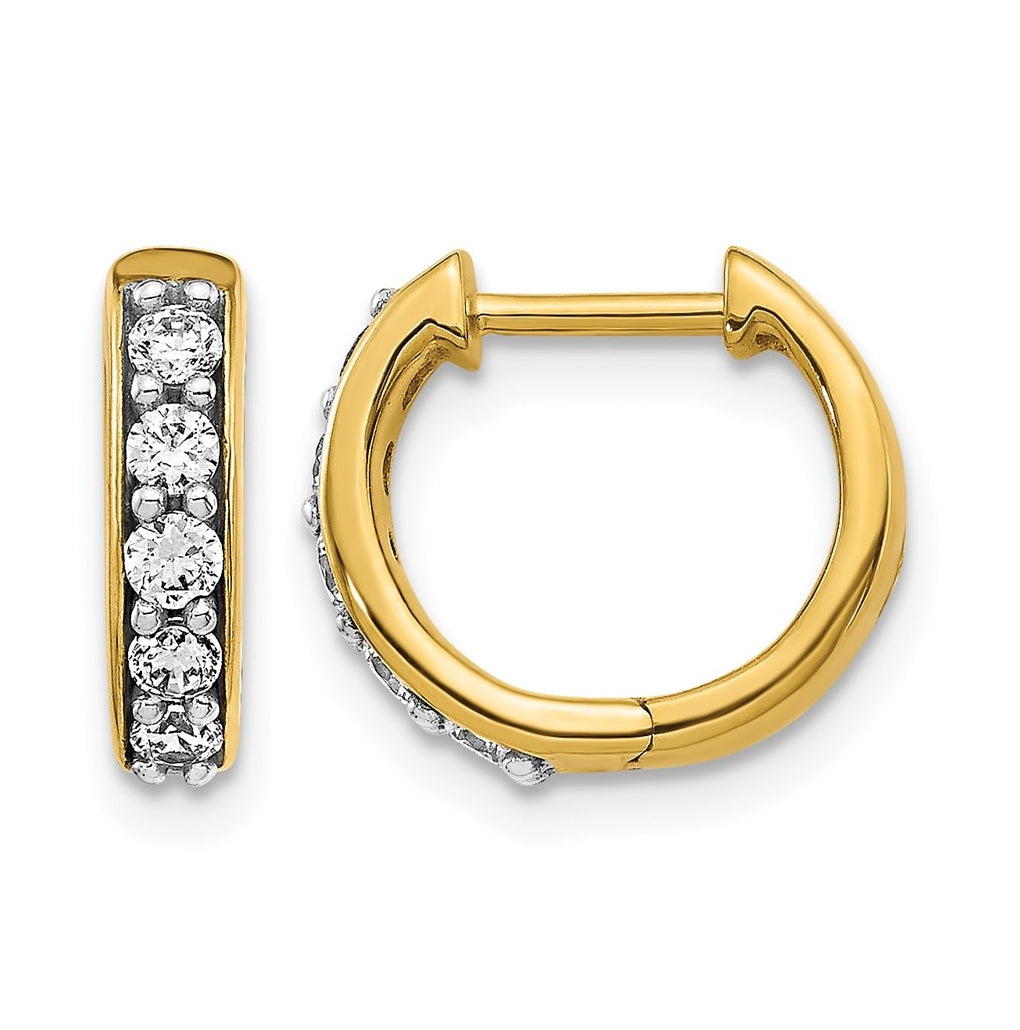 10K White Gold 1/4ct Lab Grown Diamond VS/SI+ G+ Complete Hinged Hoop Earrings – Elegant Jewelry Gift for Birthday, Anniversary, Engagement, Wedding