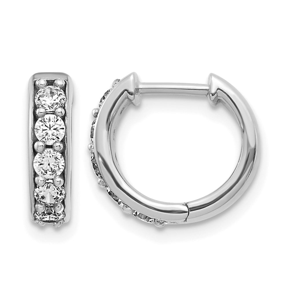 10K White Gold 1/4ct Lab Grown Diamond VS/SI+ G+ Complete Hinged Hoop Earrings – Elegant Jewelry Gift for Birthday, Anniversary, Engagement, Wedding