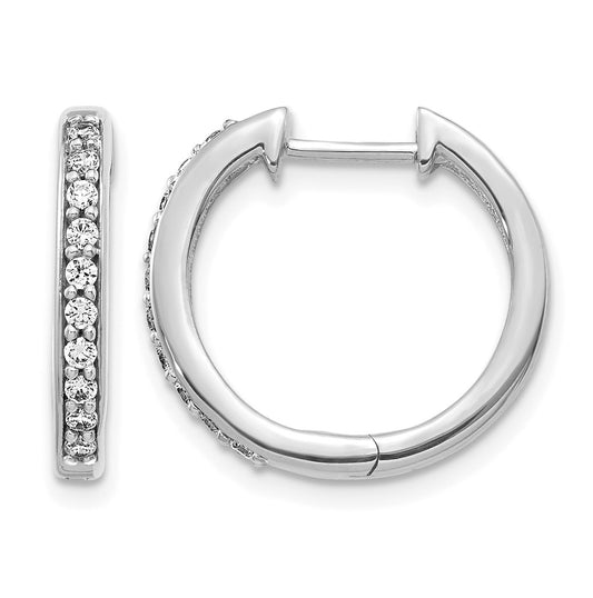 10K White Gold 1/4ct Lab Grown Diamond VS/SI+ G+ Complete Hinged Hoop Earrings – Elegant Jewelry Gift for Birthday, Anniversary, Engagement, Wedding