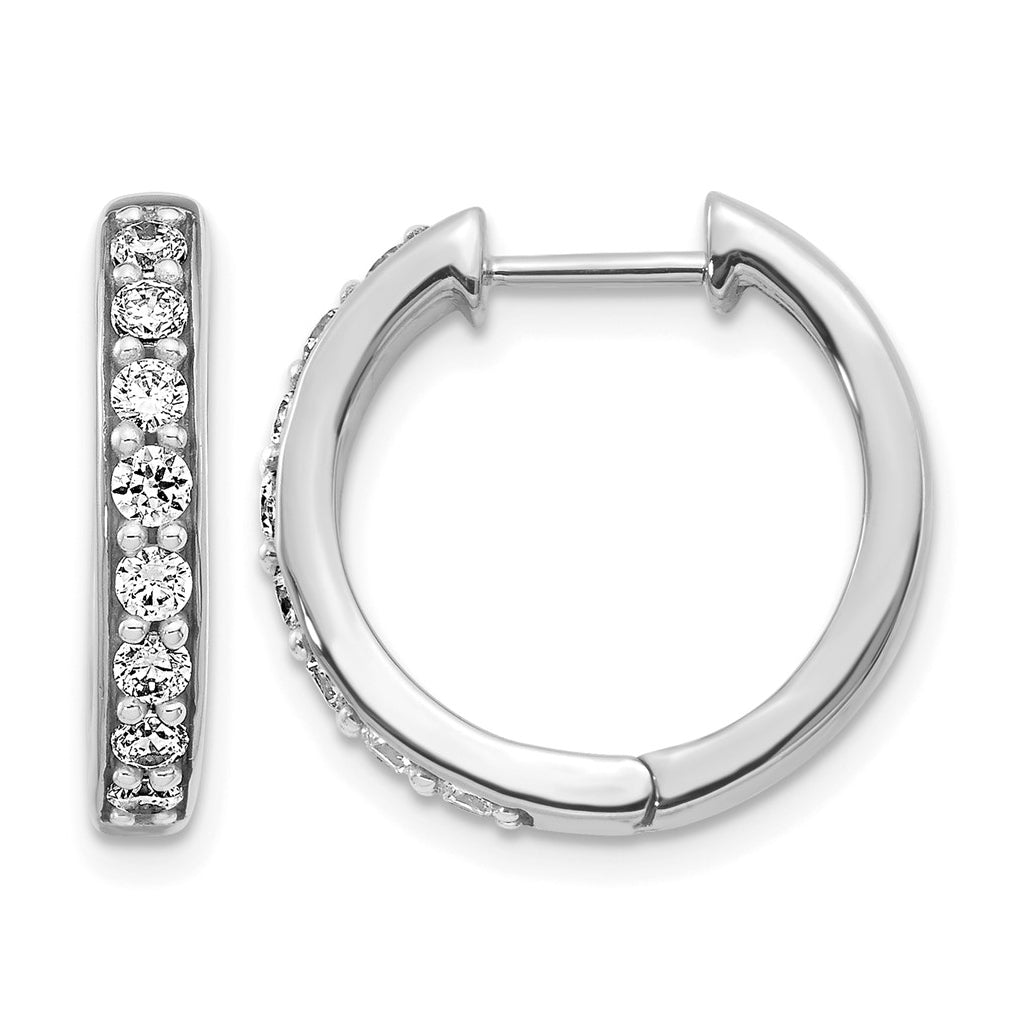10K White Gold 1/4ct Lab Grown Diamond VS/SI+ G+ Complete Hinged Hoop Earrings – Elegant Jewelry Gift for Birthday, Anniversary, Engagement, Wedding