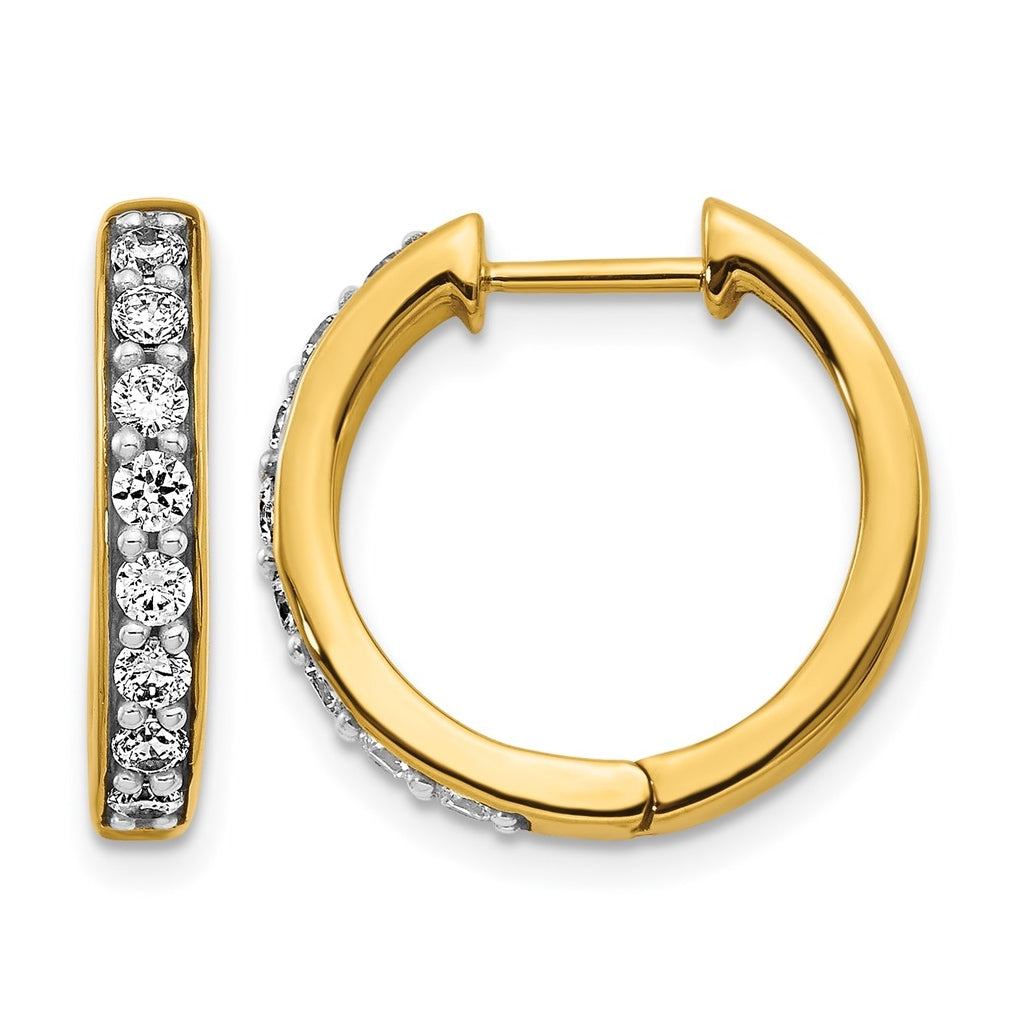 10K White Gold 1/4ct Lab Grown Diamond VS/SI+ G+ Complete Hinged Hoop Earrings – Elegant Jewelry Gift for Birthday, Anniversary, Engagement, Wedding