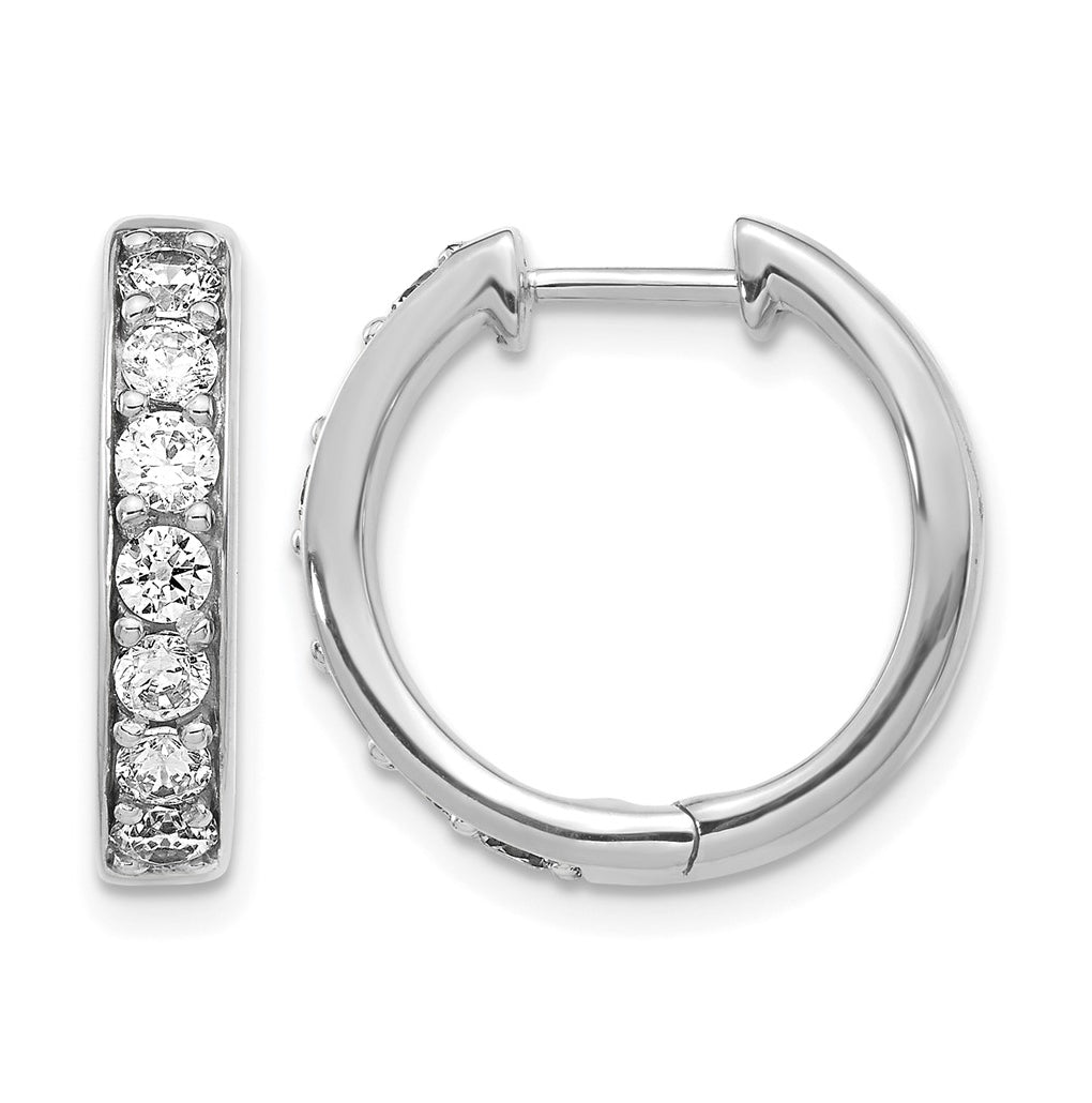 10K White Gold 1/4ct Lab Grown Diamond VS/SI+ G+ Complete Hinged Hoop Earrings – Elegant Jewelry Gift for Birthday, Anniversary, Engagement, Wedding