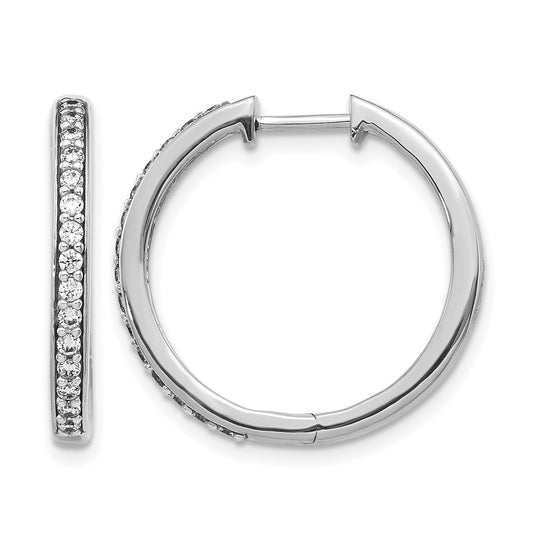10K White Gold 1/3ct Lab Grown Diamond VS/SI+ G+ Complete Hinged Hoop Earrings – Elegant Jewelry Gift for Birthday, Anniversary, Engagement, Wedding