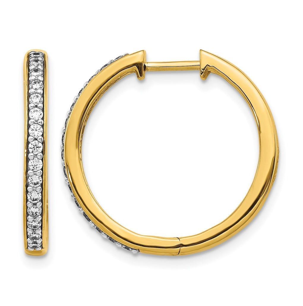 10K White Gold 1/3ct Lab Grown Diamond VS/SI+ G+ Complete Hinged Hoop Earrings – Elegant Jewelry Gift for Birthday, Anniversary, Engagement, Wedding