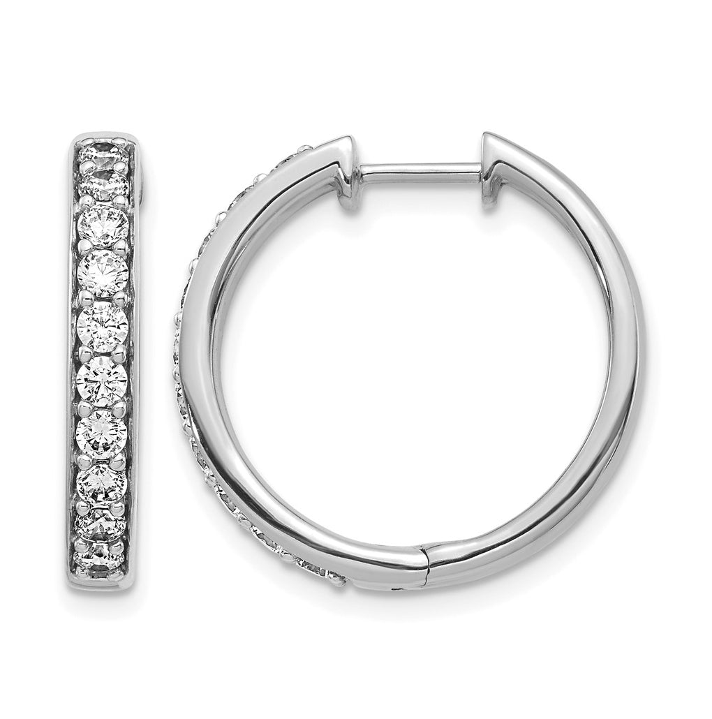 10K White Gold 1/3ct Lab Grown Diamond VS/SI+ G+ Complete Hinged Hoop Earrings – Elegant Jewelry Gift for Birthday, Anniversary, Engagement, Wedding