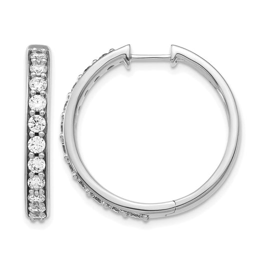 10k White Gold 1 1/2ct Lab Grown Diamond VS/SI+ G+ Complete Hinged Hoop Earrings – Elegant Jewelry Gift for Birthday, Anniversary, Engagement, Wedding