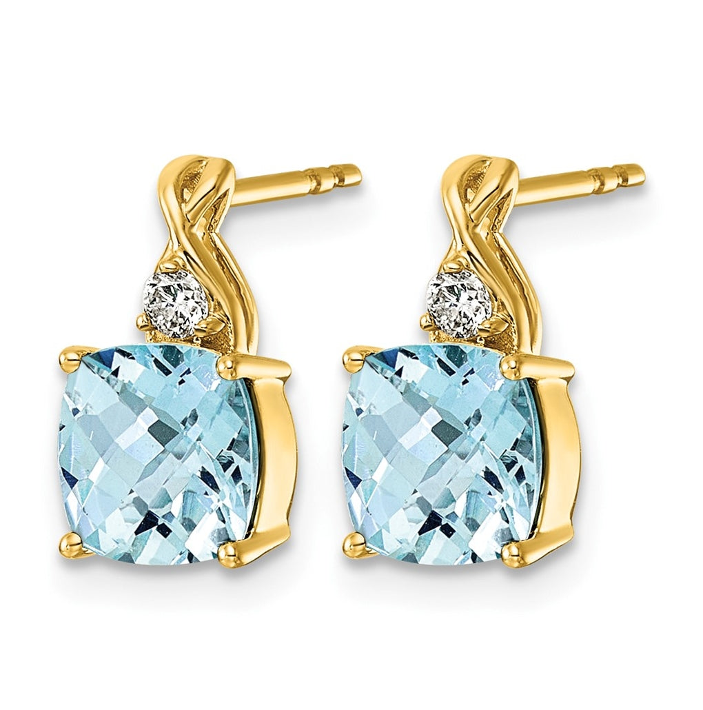 14K White Gold Checkerboard Amethyst & Lab Grown Diamond VS/SI+ G+ February Birthstone Complete Earrings – Elegant Jewelry Gift for Birthday, Anniversary, Engagement, Wedding