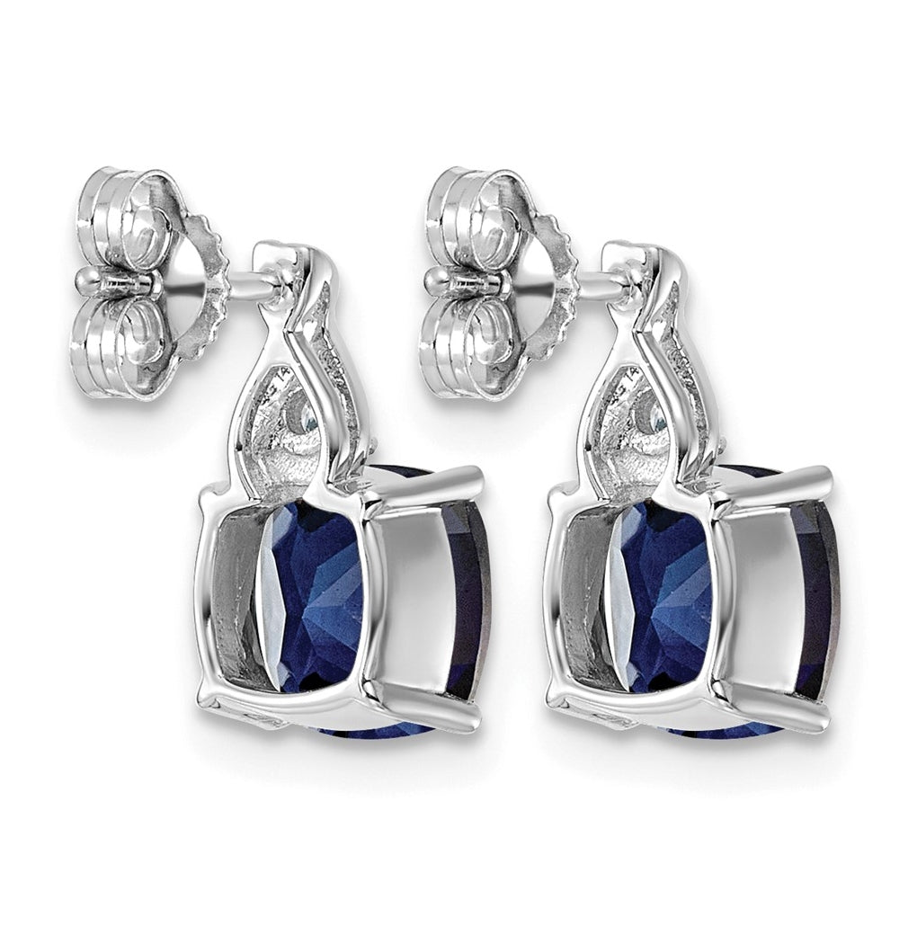 14K White Gold Checkerboard Amethyst & Lab Grown Diamond VS/SI+ G+ February Birthstone Complete Earrings – Elegant Jewelry Gift for Birthday, Anniversary, Engagement, Wedding