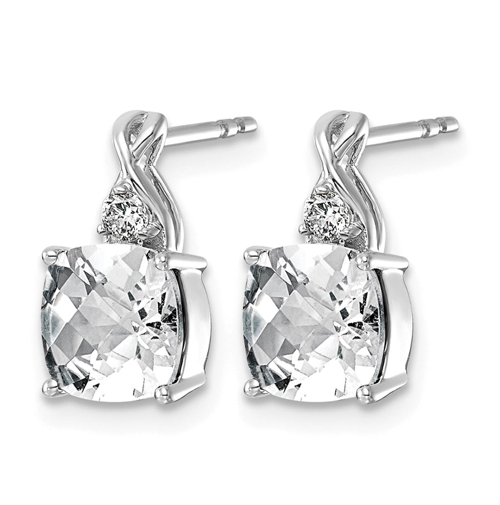 14K White Gold Checkerboard Amethyst & Lab Grown Diamond VS/SI+ G+ February Birthstone Complete Earrings – Elegant Jewelry Gift for Birthday, Anniversary, Engagement, Wedding