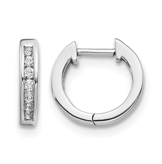 10k White Gold 1/8ct Lab Grown Diamond VS/SI+ G+ Complete Hinged Hoop Earrings – Elegant Jewelry Gift for Birthday, Anniversary, Engagement, Wedding