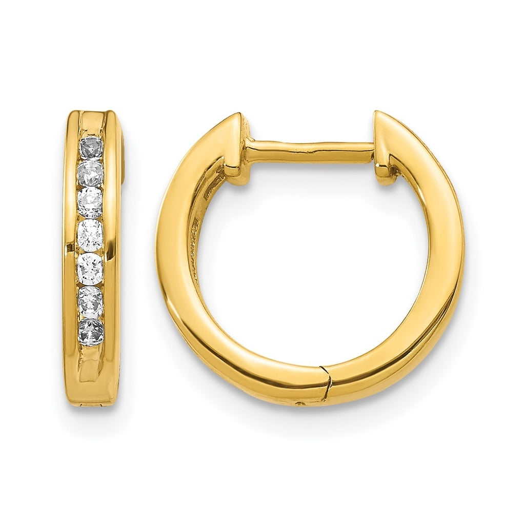 10k White Gold 1/4ct Lab Grown Diamond VS/SI+ G+ Complete Hinged Hoop Earrings – Elegant Jewelry Gift for Birthday, Anniversary, Engagement, Wedding