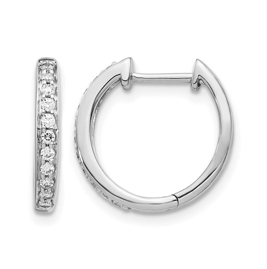10k White Gold 1/4ct Lab Grown Diamond VS/SI+ G+ Complete Hinged Hoop Earrings – Elegant Jewelry Gift for Birthday, Anniversary, Engagement, Wedding