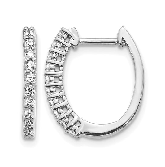 10K White Gold 1/3ct Lab Grown Diamond VS/SI+ G+ Complete Hinged Hoop Earrings – Elegant Jewelry Gift for Birthday, Anniversary, Engagement, Wedding