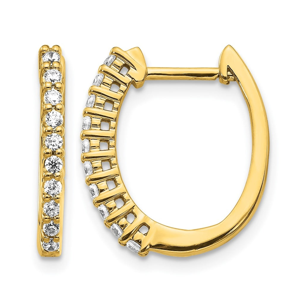 10K White Gold 1/3ct Lab Grown Diamond VS/SI+ G+ Complete Hinged Hoop Earrings – Elegant Jewelry Gift for Birthday, Anniversary, Engagement, Wedding