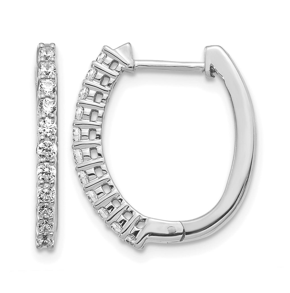 10K White Gold 1/3ct Lab Grown Diamond VS/SI+ G+ Complete Hinged Hoop Earrings – Elegant Jewelry Gift for Birthday, Anniversary, Engagement, Wedding
