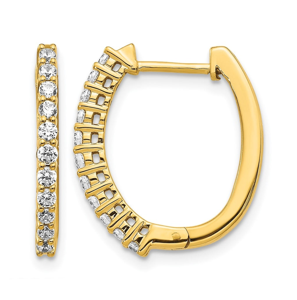 10K White Gold 1/3ct Lab Grown Diamond VS/SI+ G+ Complete Hinged Hoop Earrings – Elegant Jewelry Gift for Birthday, Anniversary, Engagement, Wedding