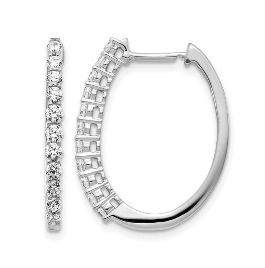 10k White Gold 3/4ct Lab Grown Diamond VS/SI+ G+ Complete Hinged Hoop Earrings – Elegant Jewelry Gift for Birthday, Anniversary, Engagement, Wedding