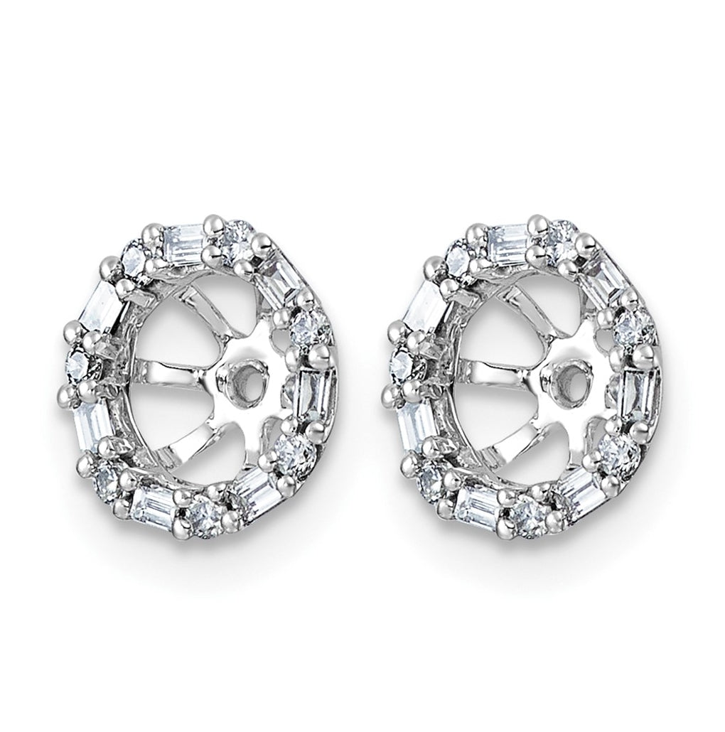 14K White Gold 1/5ct Lab Grown Diamond VS/SI+ G+ Complete Earring Jackets – Elegant Jewelry Gift for Birthday, Anniversary, Engagement, Wedding