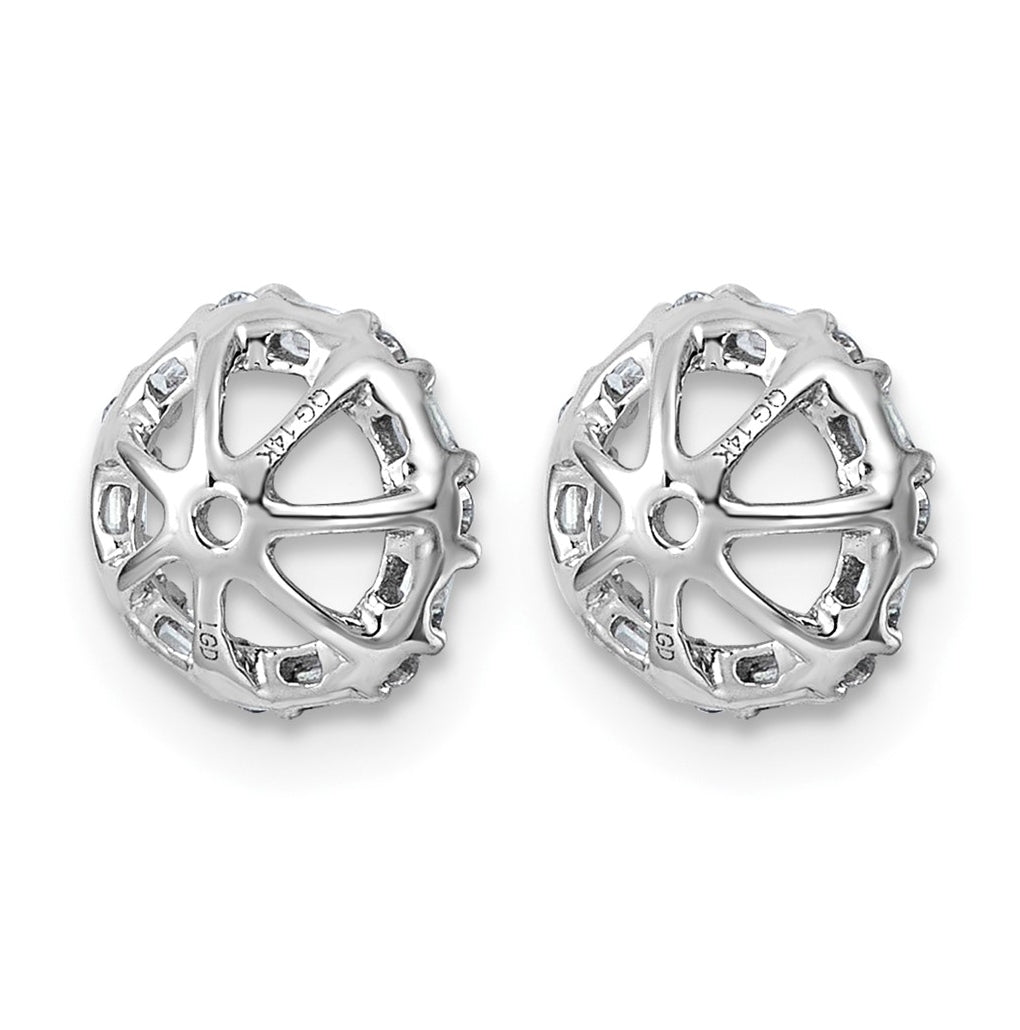 14K White Gold 1/5ct Lab Grown Diamond VS/SI+ G+ Complete Earring Jackets – Elegant Jewelry Gift for Birthday, Anniversary, Engagement, Wedding