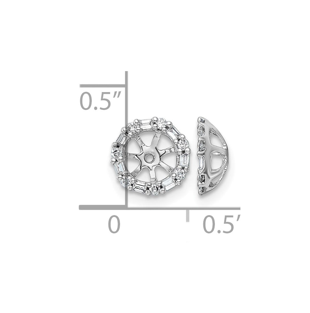 14K White Gold 1/5ct Lab Grown Diamond VS/SI+ G+ Complete Earring Jackets – Elegant Jewelry Gift for Birthday, Anniversary, Engagement, Wedding