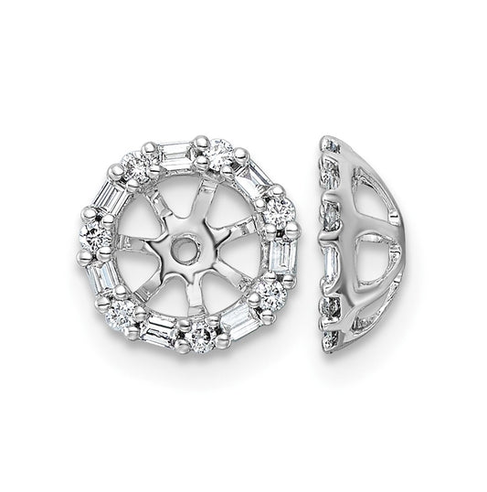 14K White Gold 1/5ct Lab Grown Diamond VS/SI+ G+ Complete Earring Jackets – Elegant Jewelry Gift for Birthday, Anniversary, Engagement, Wedding