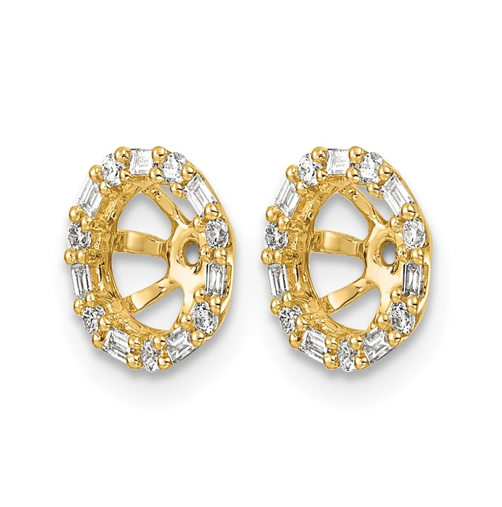 14K White Gold 1/5ct Lab Grown Diamond VS/SI+ G+ Complete Earring Jackets – Elegant Jewelry Gift for Birthday, Anniversary, Engagement, Wedding