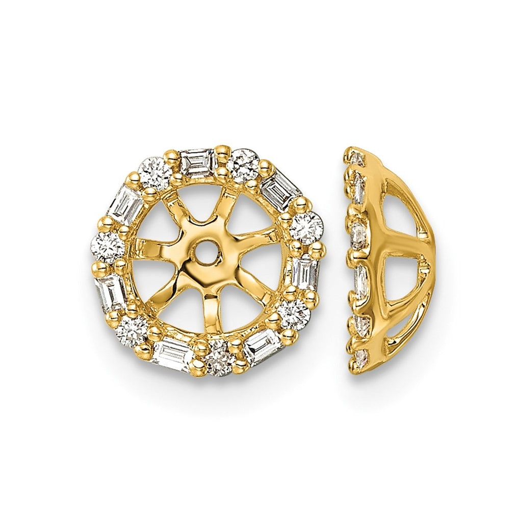 14K White Gold 1/5ct Lab Grown Diamond VS/SI+ G+ Complete Earring Jackets – Elegant Jewelry Gift for Birthday, Anniversary, Engagement, Wedding