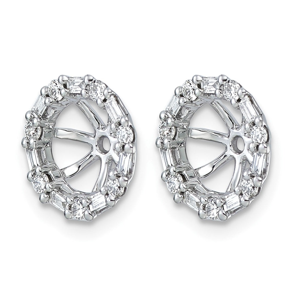 14K White Gold 1/5ct Lab Grown Diamond VS/SI+ G+ Complete Earring Jackets – Elegant Jewelry Gift for Birthday, Anniversary, Engagement, Wedding