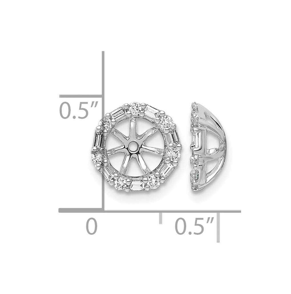 14K White Gold 1/5ct Lab Grown Diamond VS/SI+ G+ Complete Earring Jackets – Elegant Jewelry Gift for Birthday, Anniversary, Engagement, Wedding
