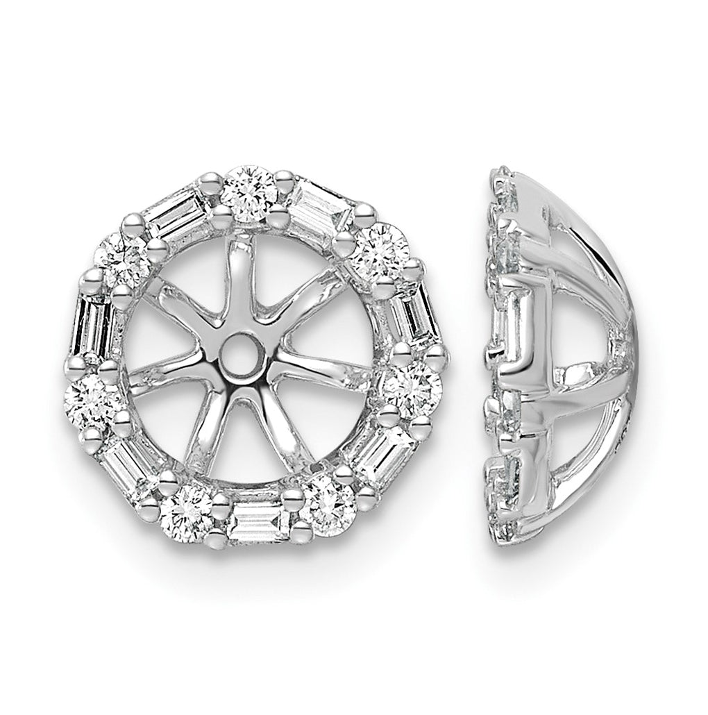 14K White Gold 1/5ct Lab Grown Diamond VS/SI+ G+ Complete Earring Jackets – Elegant Jewelry Gift for Birthday, Anniversary, Engagement, Wedding
