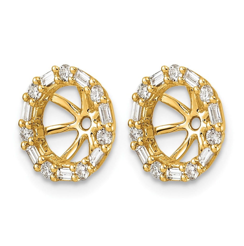 14K White Gold 1/5ct Lab Grown Diamond VS/SI+ G+ Complete Earring Jackets – Elegant Jewelry Gift for Birthday, Anniversary, Engagement, Wedding