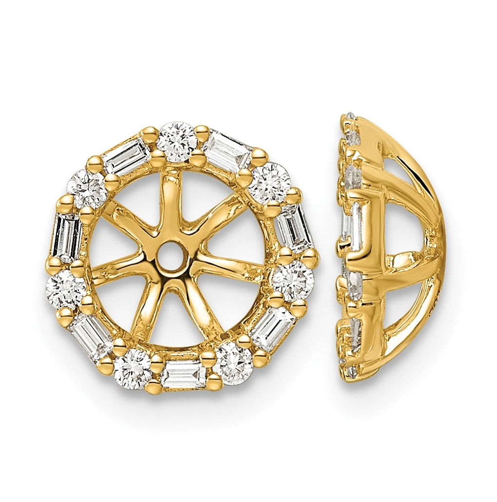 14K White Gold 1/5ct Lab Grown Diamond VS/SI+ G+ Complete Earring Jackets – Elegant Jewelry Gift for Birthday, Anniversary, Engagement, Wedding
