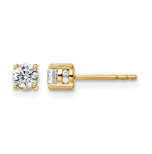 10K Yellow Gold 1/2 ct Lab Grown Diamond VS/SI+ G+ Complete Stud Post Earrings – Elegant Jewelry Gift for Birthday, Anniversary, Engagement, Wedding