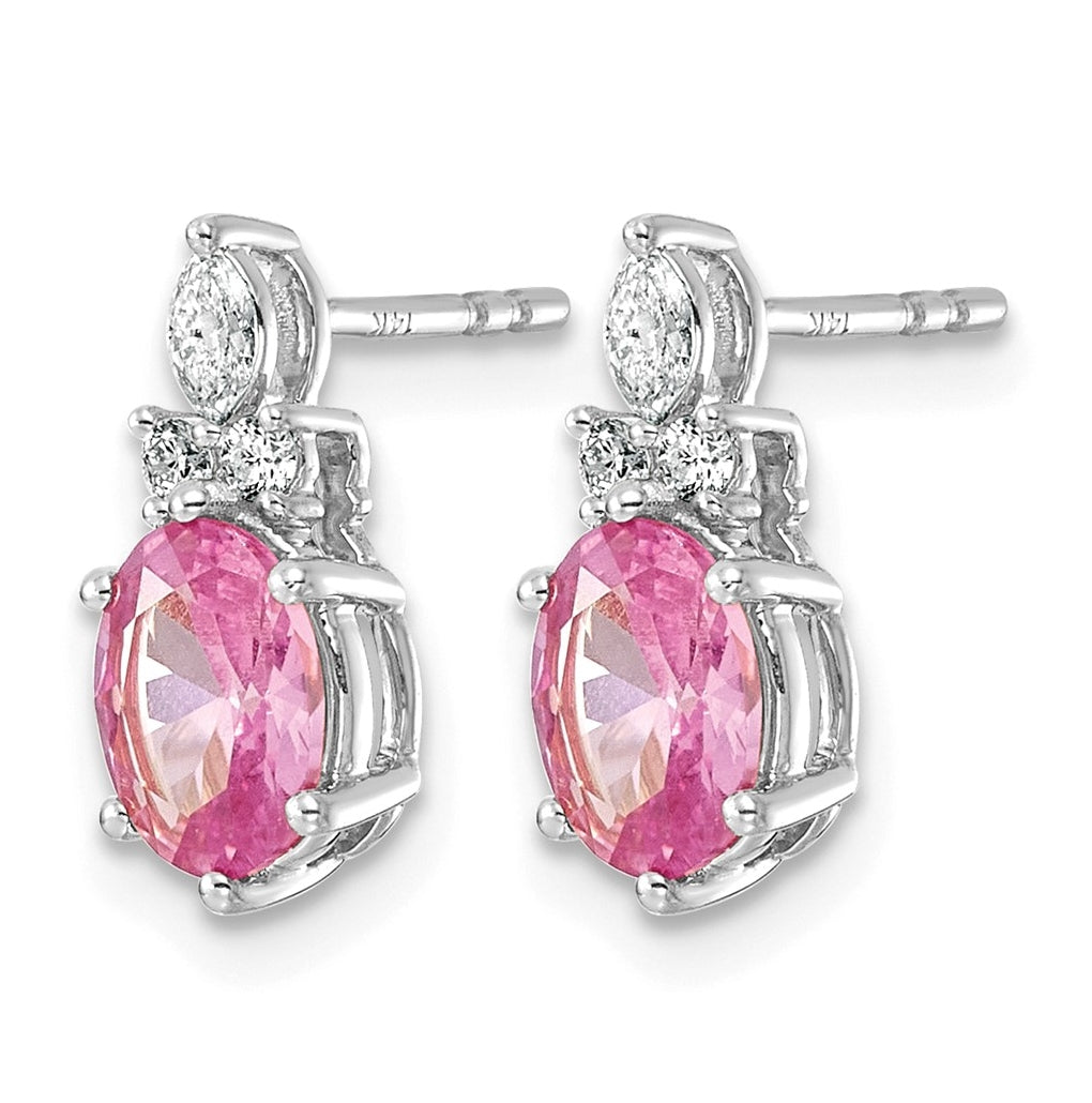 14k White Gold Amethyst & 1/6 carat Lab Grown Diamond VS/SI+ G+ February Birthstone Complete Twisted Earrings – Elegant Jewelry Gift for Birthday, Anniversary, Engagement, Wedding