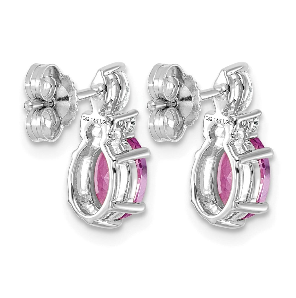 14k White Gold Amethyst & 1/6 carat Lab Grown Diamond VS/SI+ G+ February Birthstone Complete Twisted Earrings – Elegant Jewelry Gift for Birthday, Anniversary, Engagement, Wedding