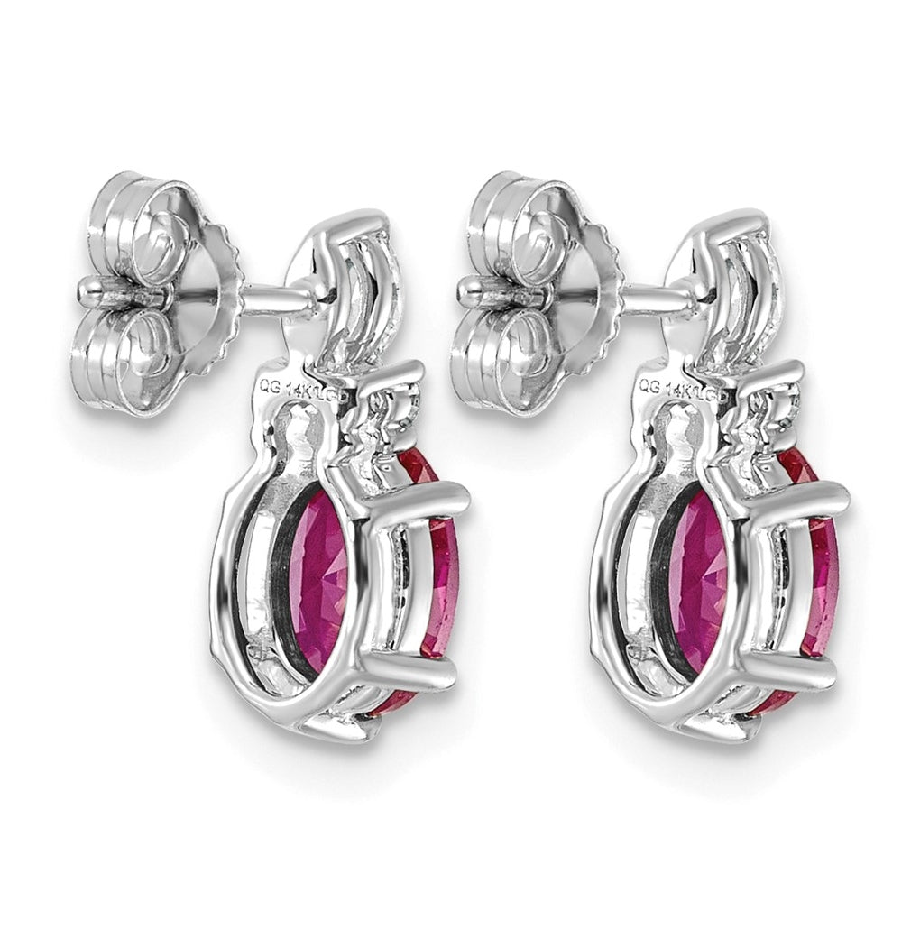 14k White Gold Amethyst & 1/6 carat Lab Grown Diamond VS/SI+ G+ February Birthstone Complete Twisted Earrings – Elegant Jewelry Gift for Birthday, Anniversary, Engagement, Wedding